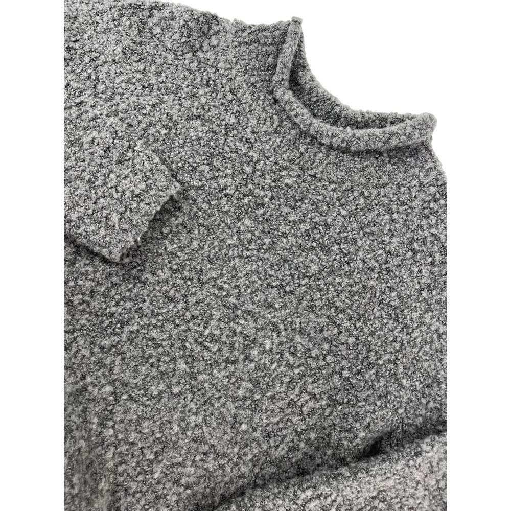 CRISTINA‎ Mock Neck Textured Knit Pullover Sweater Women's Size L Gray
